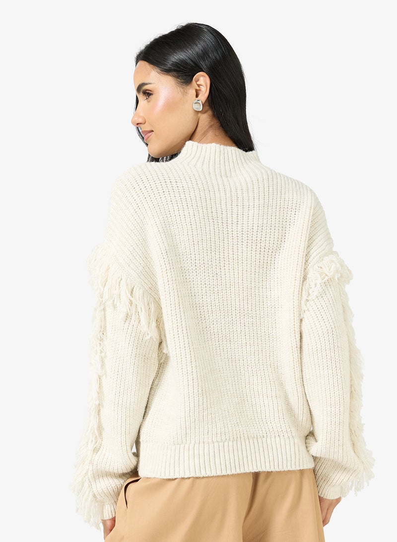 ONLY Side Frill Detail Knitted Sweater - Image 2