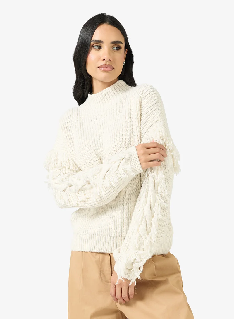 ONLY Side Frill Detail Knitted Sweater