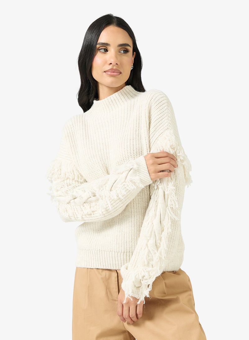 ONLY Side Frill Detail Knitted Sweater - Image 1