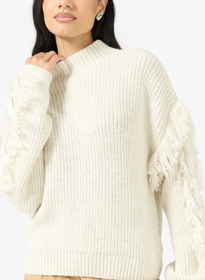 ONLY  Side Frill Detail Knitted Sweater for Women | Best Price UAE