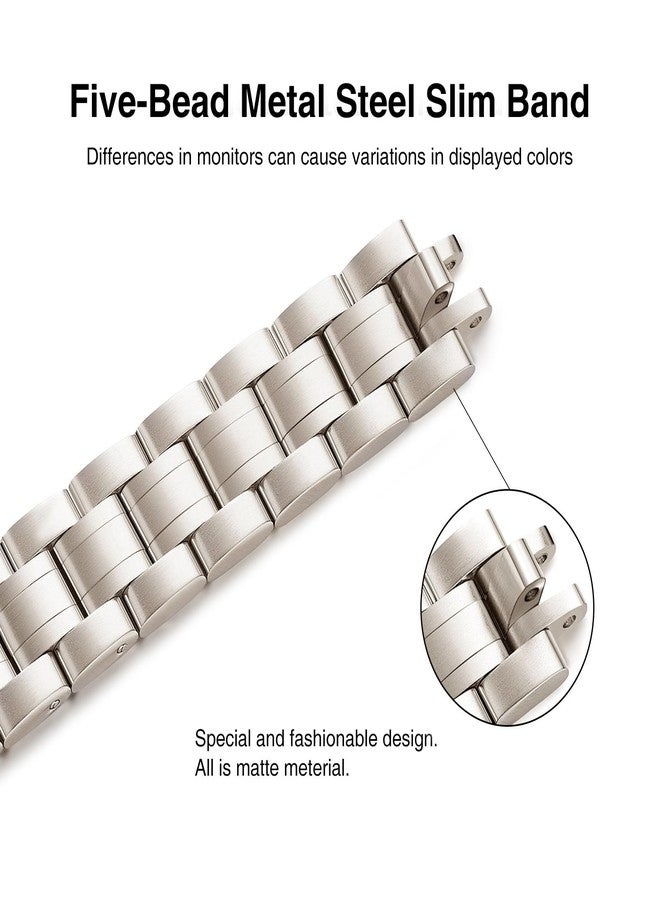 STIROLL Thin Replacement Band Compatible for Apple Watch 38mm 40mm 41mm 42mm(Series 11 10), Stainless Steel Metal Wristband Women Men for iWatch Ultra SE Series 9 8 7 6 5 4 3 2 1, Starlight - Image 2