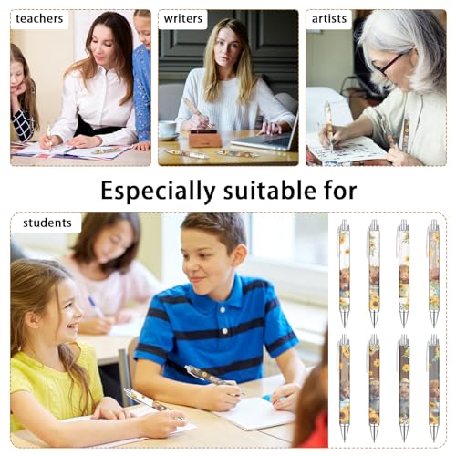 Idealmuzik 8 PCS Cute Highland Cow Print Pens, Cow Lovers Gifts, School Office Supplies, Gifts for Women Girls Teen Christmas New Year - Image 3