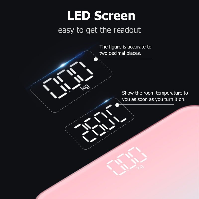 Smart Digital Scale Highly Accurate for Body Weight Bathroom Weight Scale with Extra-Wide Platform LED Screen USB Charging Slim Design - Image 2