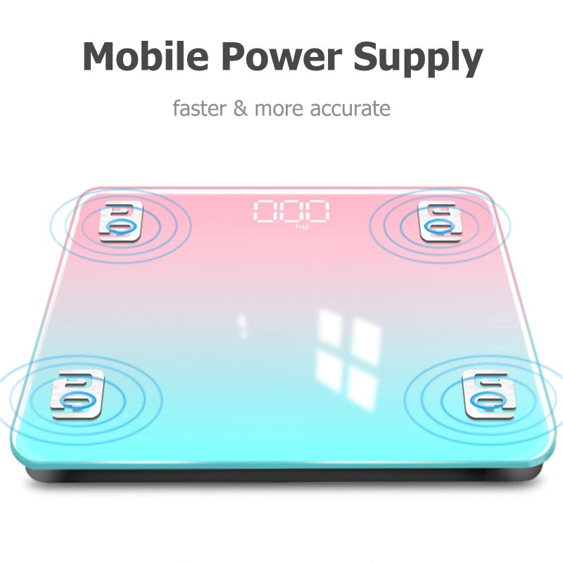 Smart Digital Scale Highly Accurate for Body Weight Bathroom Weight Scale with Extra-Wide Platform LED Screen USB Charging Slim Design - Image 5