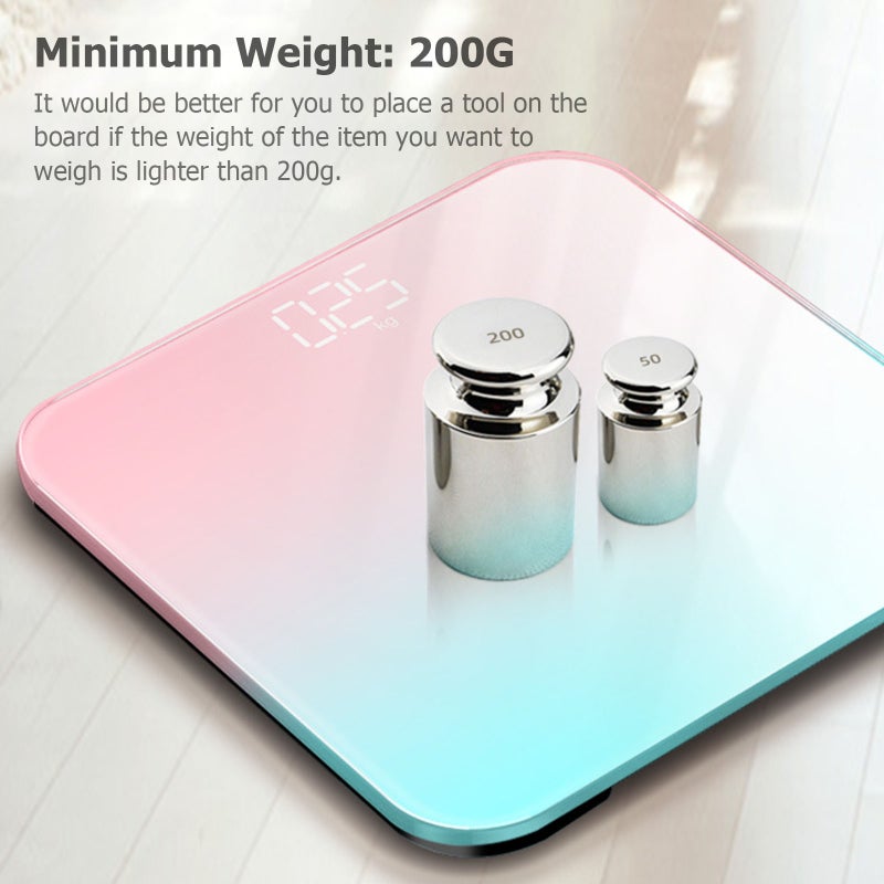 Smart Digital Scale Highly Accurate for Body Weight Bathroom Weight Scale with Extra-Wide Platform LED Screen USB Charging Slim Design - Image 3