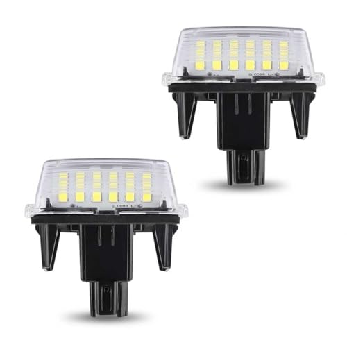 lekiliky 2PCS LED License Plate Lights PC Waterproof Shockproof Rear License Plate Lights Vehicle 12V White Tag Lamp Assembly Compatible with Toyota GMC Chevrolet 8127006030 8127006031 White - Image 1