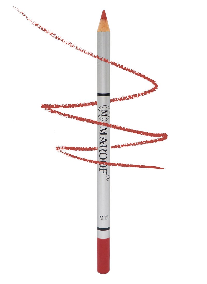 MAROOF قلم تحديد العيون والشفتين الناعم من ماروف M12 أحمر مات - Image 2