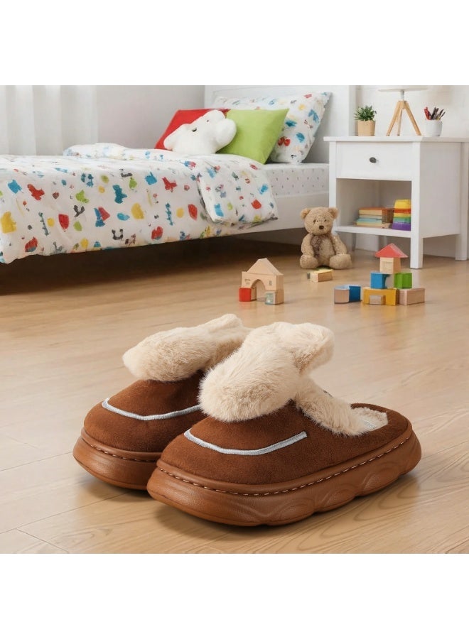 لاكي كيدز شباشب كرتونية للأطفال، أحذية منزلية على شكل حيوانات مضحكة ذات نعل مضاد للانزلاق، أحذية داخلية مريحة ومحشوة بالفرو الناعم للأولاد والبنات - Image 5