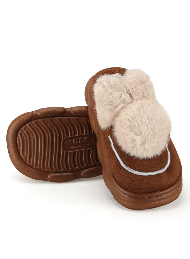 لاكي كيدز شباشب كرتونية للأطفال، أحذية منزلية على شكل حيوانات مضحكة ذات نعل مضاد للانزلاق، أحذية داخلية مريحة ومحشوة بالفرو الناعم للأولاد والبنات - Image 1