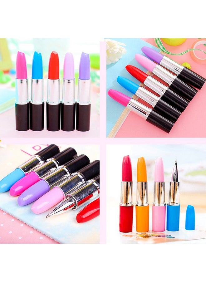 DomeStar Lipstick Shape Pen 24 Pcs Creative Ballpoint Writing Pens Multicolor Lipstick Cute Ball Pen Novelty Office Stationery Students Children Gift  - Image 5