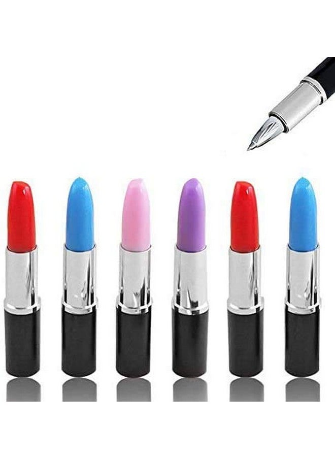 DomeStar Lipstick Shape Pen 24 Pcs Creative Ballpoint Writing Pens Multicolor Lipstick Cute Ball Pen Novelty Office Stationery Students Children Gift  - Image 1