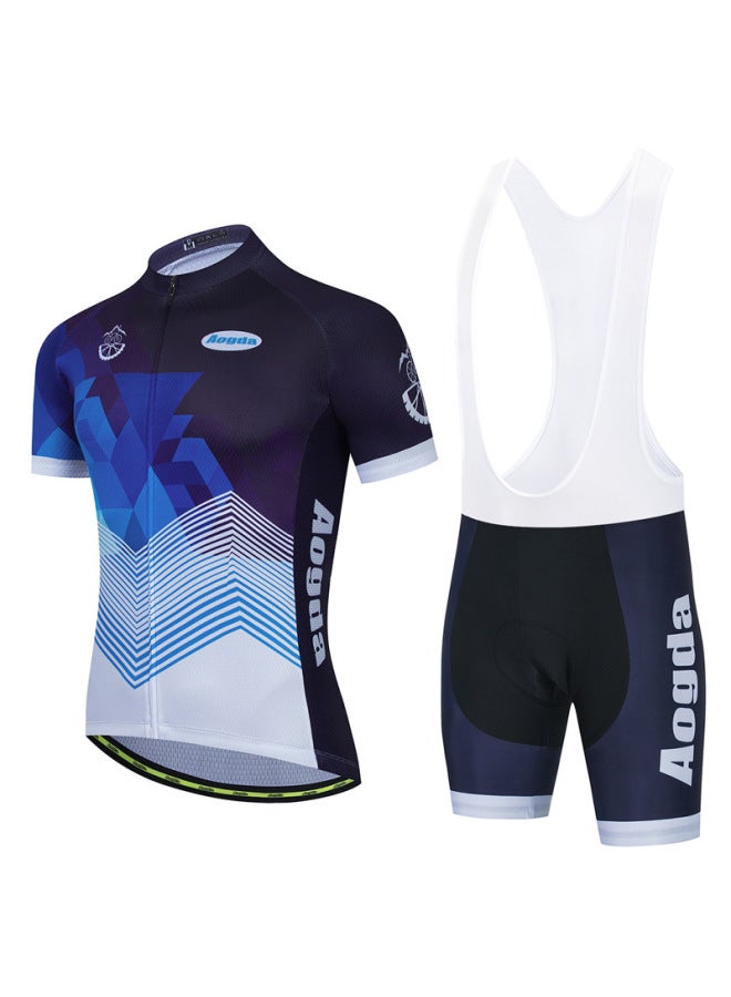 Summer Men's Cycling Jersey Short-sleeved Bib Suit Breathable Cycling Jersey