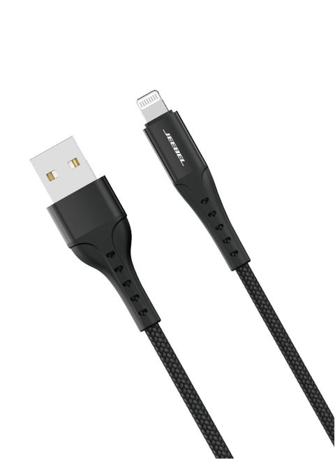USB-LIGHTNING CABLE MFI CERTIFIED FABRIC HIGH QUALITY DURABLE CORD 2M