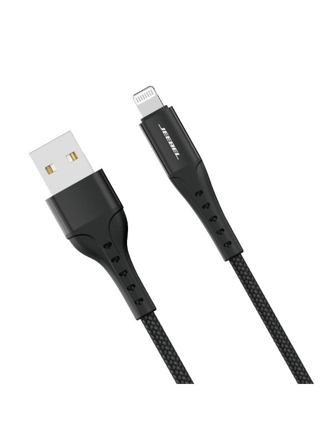 جيبيل كابل USB-LIGHTNING قماش معتمد من MFI سلك متين ذات جودة عالية 2 متر - Image 4