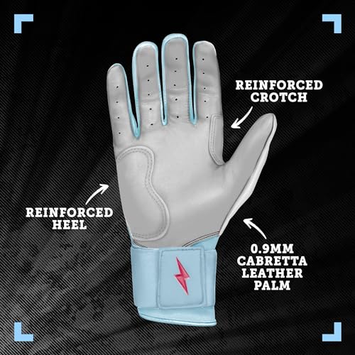 BRUCE BOLT Signature Series Long Cuff Batting Gloves - Ian Happ Edition - Happ White Small - Image 3