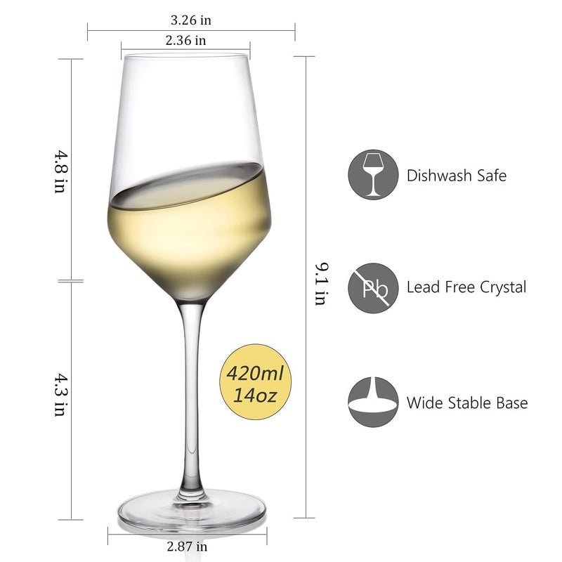 NeWine Italian Style 420ml Red Wine Glasses Set of 6 Premium Crystal Clear Lead Free and Shatter Resistant Wine Glass Perfect for Home Office Bars and Parties - Image 3