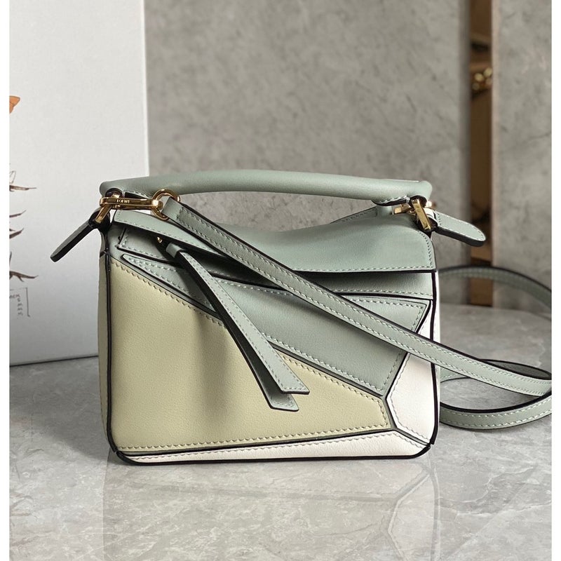 Puzzle Bag Geometric Stitching Shoulder Crossbody Handbag Mini Small Size Medium Genuine Leather Women'S Bag - Image 1