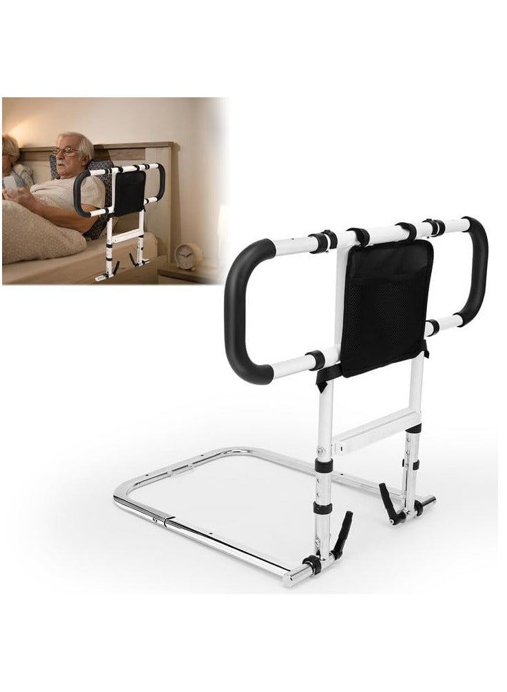 XiuWoo Bed Rail for Elderly Adults Safety, Bed Assist Rail with Adjustable Height Extendable Dual Side Handles, Bed Safety Rail with Motion Sensor Light for Senior and Surgery Patient - Image 1