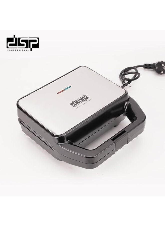 dsp waffle maker machine 4 in 1, 800W Multi-Plate Cooker with Non-Stick Coating, Overheat Protection & Safety Lock – Includes Waffle, Nuts, Donut, and Shells Plates, KC1237 - Image 2