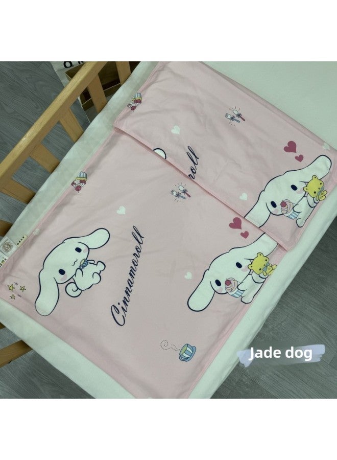 # Kindergarten Mattress Cover Pure Cotton Cartoon Cotton Mattress Cover Cotton Soft Cushion Quilt Cover Zipper Cover-Color:Yugui Dog [60 Pieces Type A Quilt Cover]-Specifications:150x70cm - Image 1