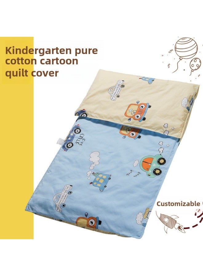 # Kindergarten Mattress Cover Pure Cotton Cartoon Cotton Mattress Cover Cotton Soft Cushion Quilt Cover Zipper Cover-Color:Yugui Dog [60 Pieces Type A Quilt Cover]-Specifications:150x70cm - Image 2