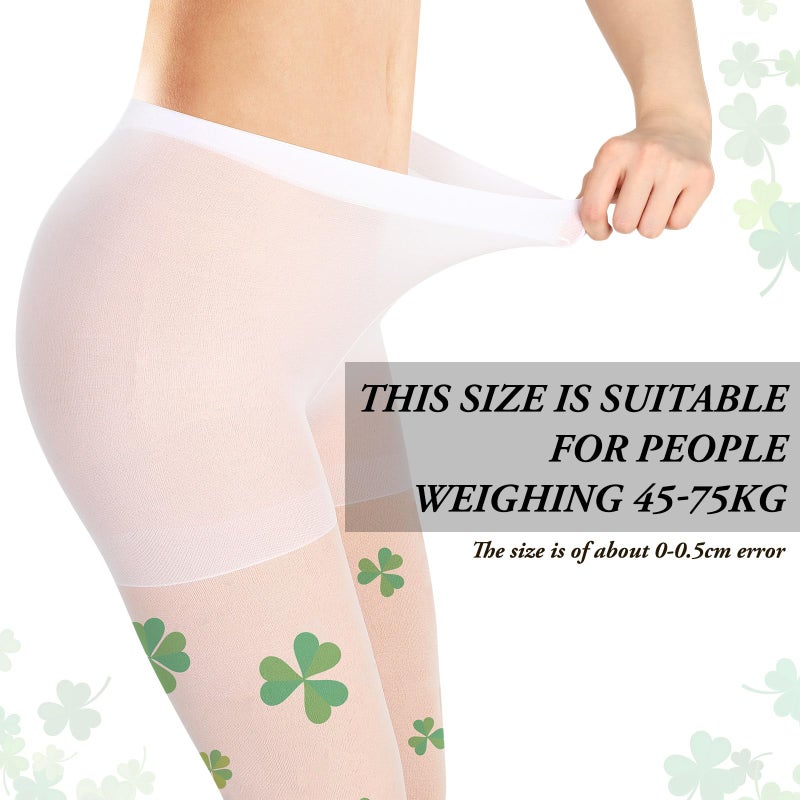 Vinsatin 2 Pairs St. Patrick Day Tights for Women Sheer Stocking Chic Green Shamrock Tights Irish Costume for St. Patrick Day Costume Party Decorations - Image 2