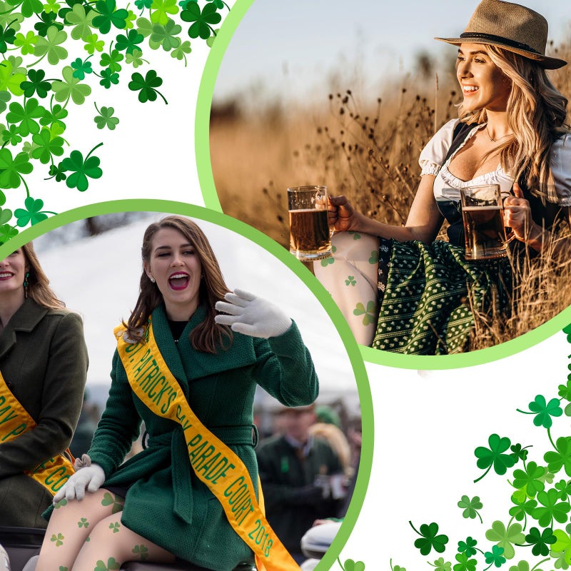 Vinsatin 2 Pairs St. Patrick Day Tights for Women Sheer Stocking Chic Green Shamrock Tights Irish Costume for St. Patrick Day Costume Party Decorations - Image 4