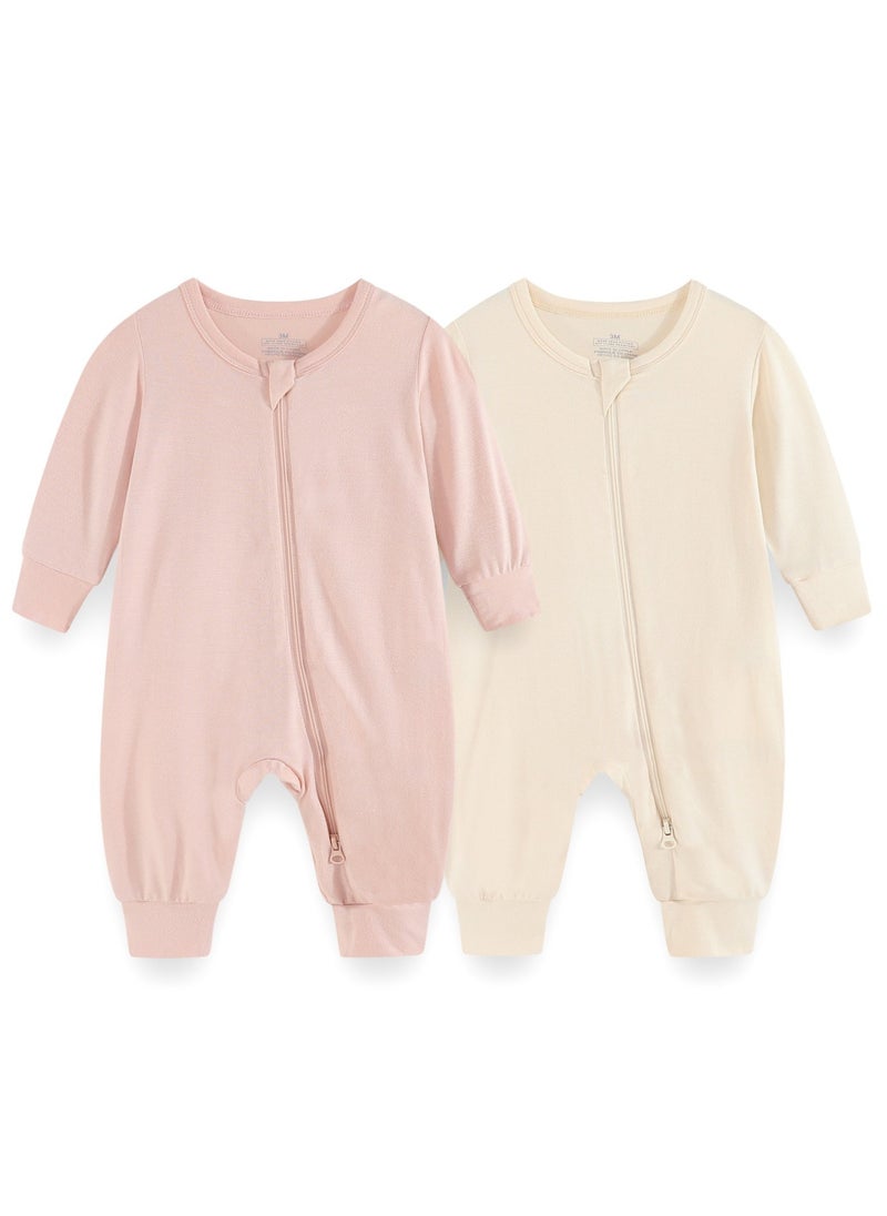 Infant And Toddler One-Piece Long-Sleeved Crawling Suit 2-Piece Set - Image 1