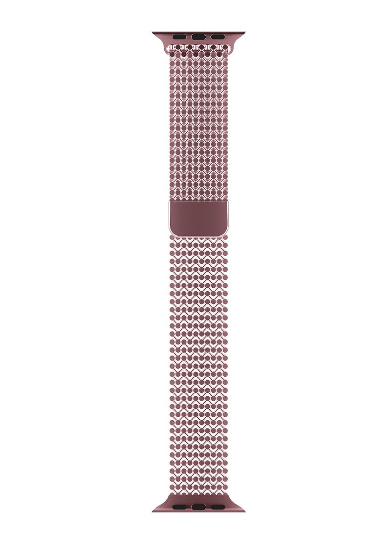 Magnetic Metal Mesh Loop Band for Apple Watch 38mm 40mm 41mm 42mm, Women Buckle-free Breathable Replacement Stainless Steel Mesh Strap for iWatch SE 3 / Series 11 10 9 8 7 6 5 4 3 2 1, Rose Pink - Image 5