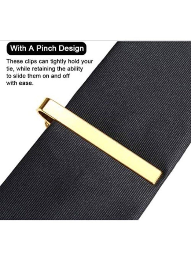KISSUN 7 Pack Tie Clip Set Mens Tie Bar | Formal Business Necktie Bar Pinch Tie Clip in Gold/Silvery/Black/Navy | Best Gifts for Father, Lover, Friends and Husband - Image 3