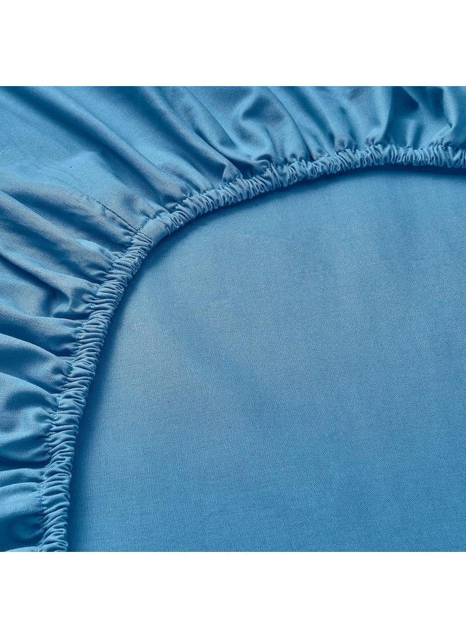Generic Fitted sheet, blue, 160x200 cm  - Image 3