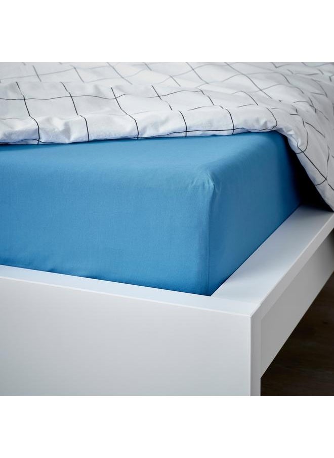 Generic Fitted sheet, blue, 160x200 cm  - Image 4
