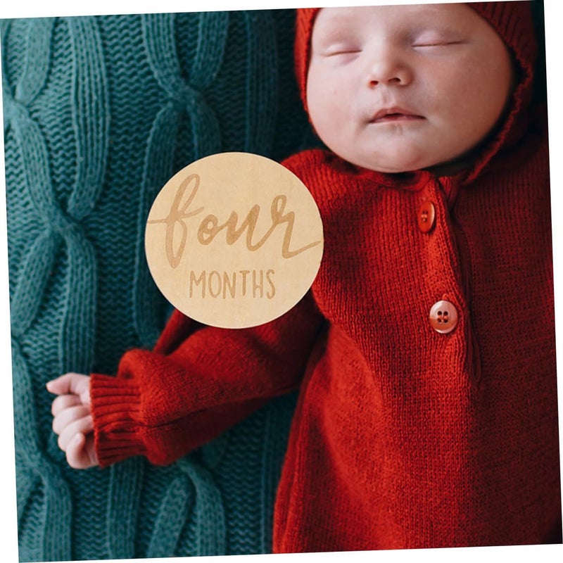 Wooden Double Sided Monthly Markers 12pcs for Newborn Growth Photo Props - Image 3