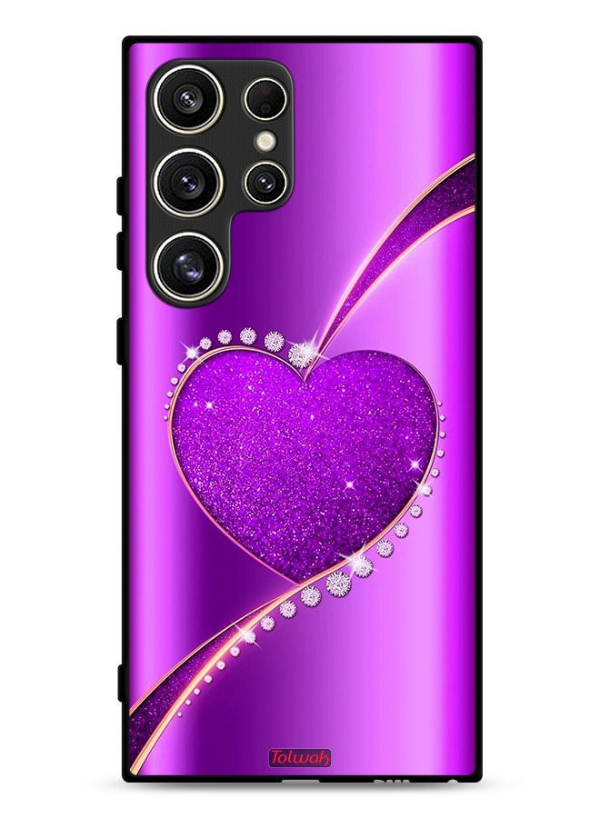 Tolwak Samsung Galaxy S24 Ultra 5G Protective Case Cover Glitter Heart - Image 1