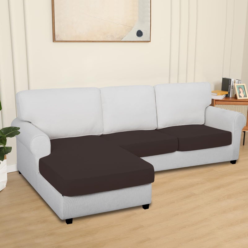 إيزي-جوينج سهلة سهلة ماء 100 ٪ مقاومة للماء 3 قطع أغطية أغطية الأريكة للأريكة المقطعية اليسرى/اليمين L صالة صالة أريكة مقعد مقعد مضاد للانزلاق (مقاعدان + 1 شوكولاتة كرسي - Image 2