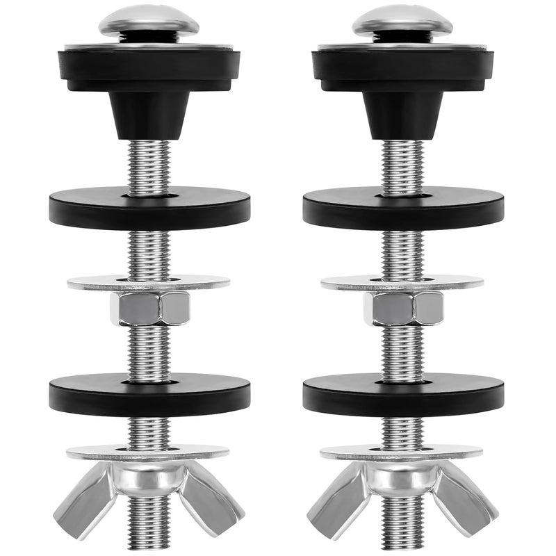 AUGHOA 2 PCS Universal Tank to Bowl Bolt Kit, Heavy Duty Toilet Tank Bolts Replacement Kit, Stainless Steel Toilet Seat Screws and Waterproof Rubber Washers - Image 1