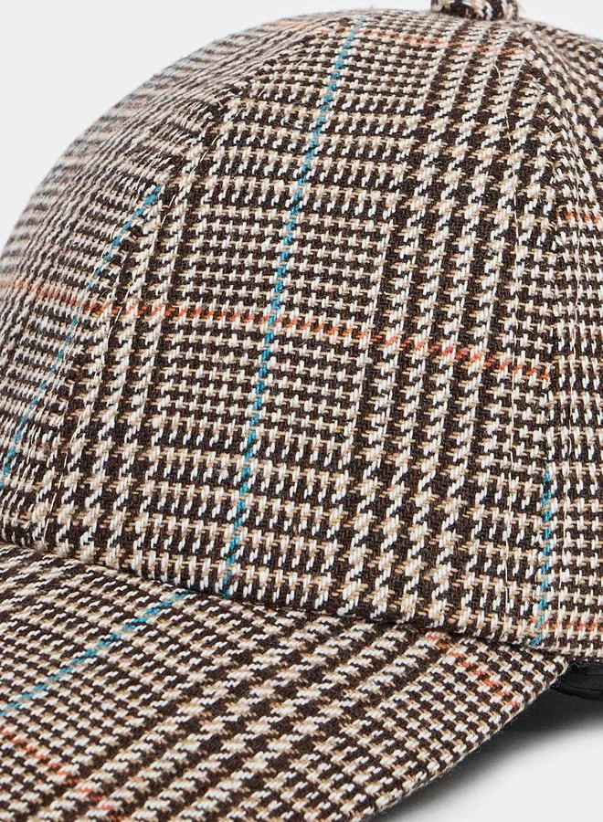 Styli Checked Pattern Cap