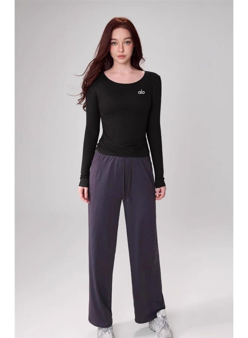 Alo YOGA round neck sports fitness long sleeved top - Image 1