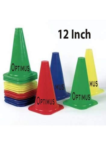 Optimus Optimus 12 Inch Space Marker Cones Set of 24 for Football Cricket Soccer Hockey Field Agility Exercise Sports Training  - Image 2
