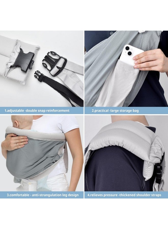 CUBY Mesh Baby Sling Carrier, Breathable Lightweight Baby Wraps Sling with Adjustable Strap- Easy to Wearing Soft Front Facing Baby Slings for Newborn Infant Toddler Carry Up to 40lbs(Gray Mesh) - Image 3