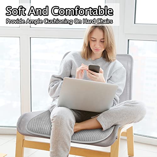 PAGGED Silver Grey Foam Seat Cushions Kitchen Chairs Pads for Dining Chairs Non Slip Office Seat Cushions Washable U Shaped Soft Thick Large Metal Wooden Chair Cushions,17" x 15" - Image 5