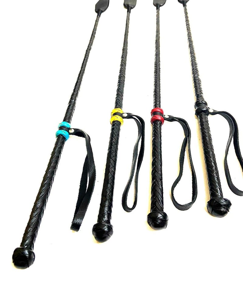 PETS TRIANGLE 25” Genuine Leather Braided Stick for Dog Walking and Dog Training (Black)… - Image 4