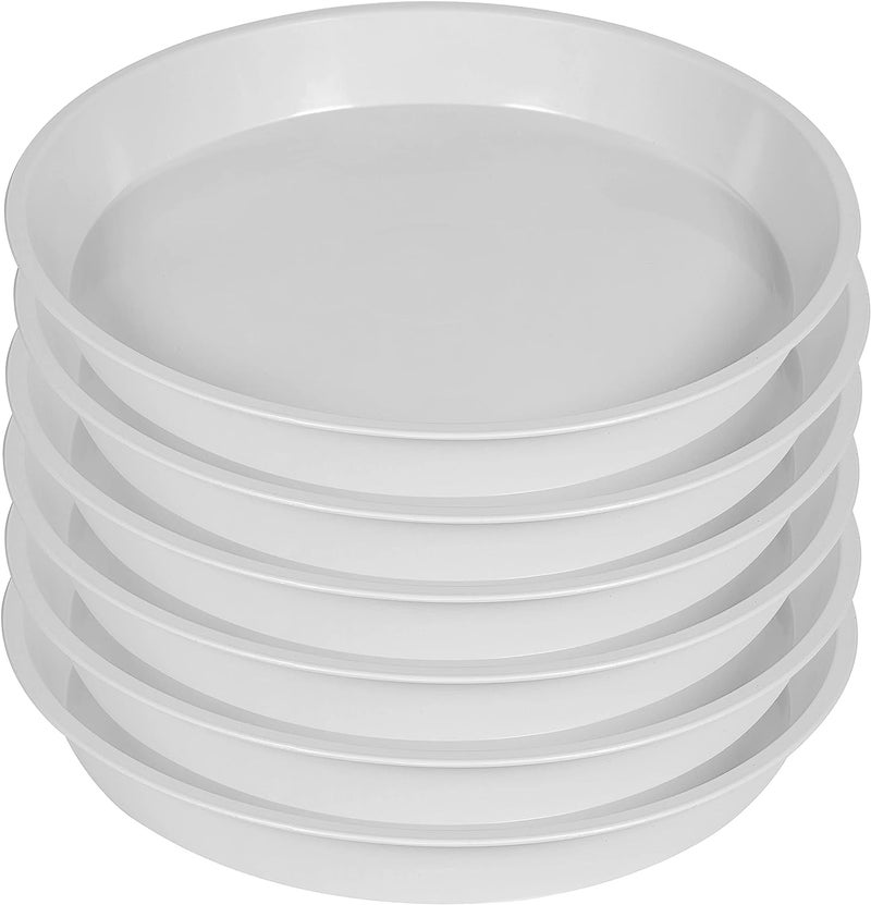 Tim Tim Agro Plant Saucer 10 Inch, 6 Pack of 10 inch Plant Saucer Round, Plastic Flower Plant Trays for Pots, Plant Saucers for Indoors 9", Plant Pot Saucers (White) - Image 1