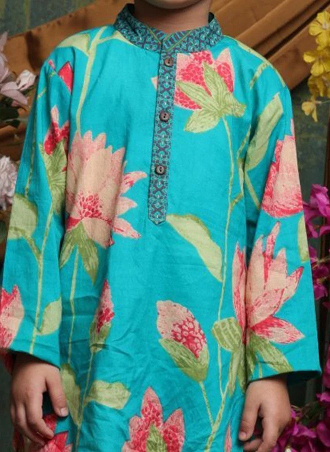 Saka Designs Boys Floral Printed Kurta and Pyjama Set