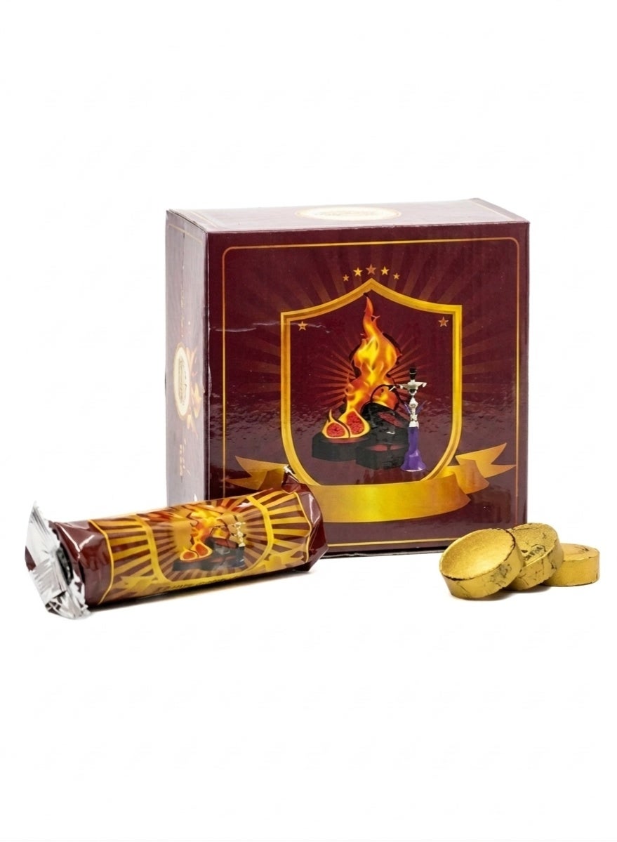 Premium Long Lasting Hookah & Shisha Charcoal Tablets (33mm, 80 Pcs) – Fast Lighting Bakhoor Charcoal - Natural Shisha Coal for Hookah & Incense Burner