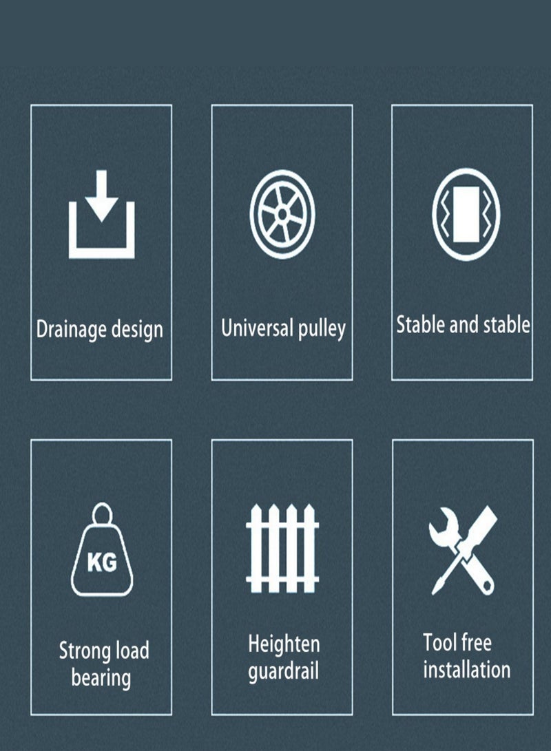 Sharpdo 4 Layer Bathroom storage rack floor standing Kitchen Rack Yellow - Image 3