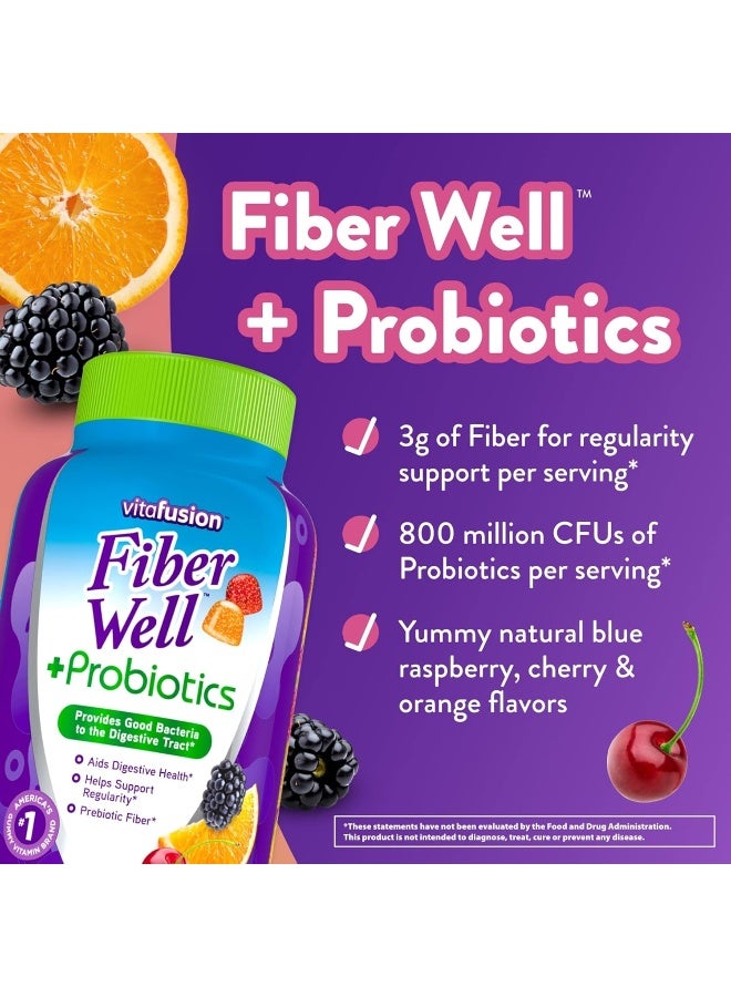 Vitafusion Fiber Well + Probiotics Gummies for Adults, 60 Count - Image 2