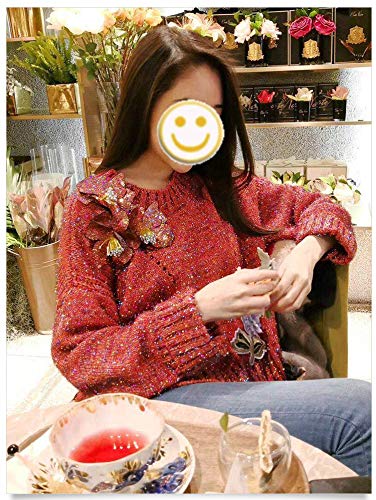 FEEPOP 2 pcs Blue/Gold/Green Sequins Patch DIY Flower Beaded Patches for Clothes Sew On Paillette Embroidered Patch Motif Applique (Blue) - Image 4