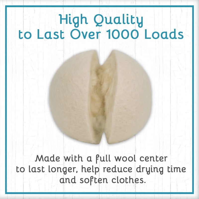 B&N All Natural at Home, Daisy's Wool Dryer Balls for Sensitive Skin, High Moisture Absorbent, Static Reducing and Wrinkle Prevention, XL Pieces, White, 3 Count - Image 4