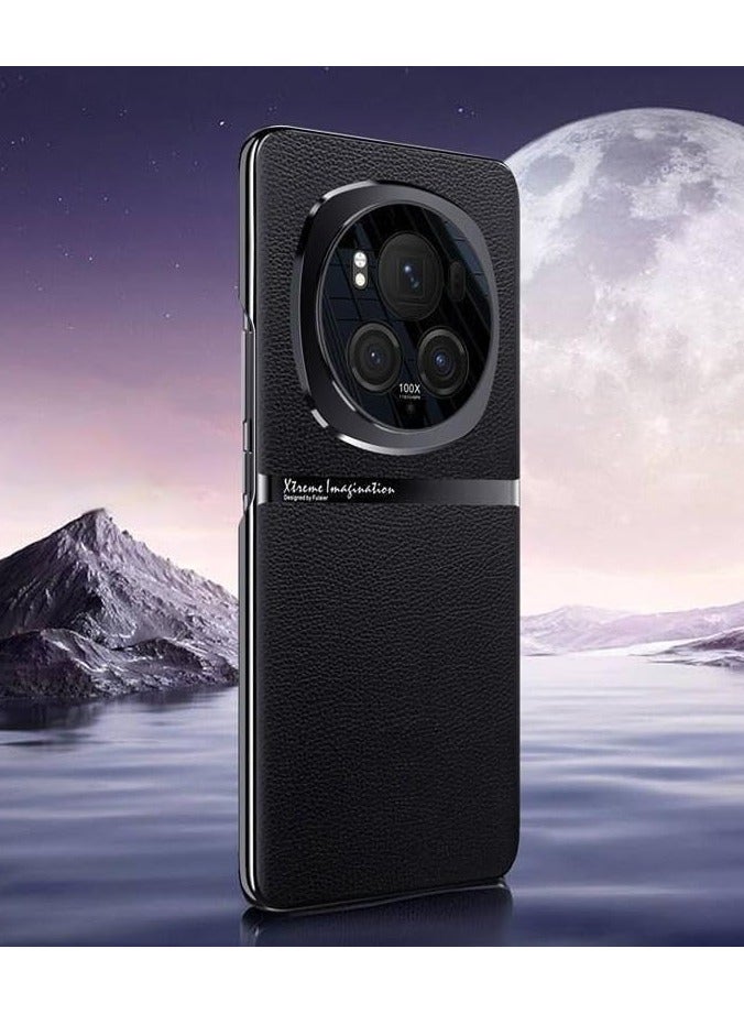 General Case Compatible with Honor Magic 6 Pro, Premium Luxury Leather Case Ultra-Thin Anti-Fingerprint Shockproof Hard PC Plating Bumper Case for Honor Magic 6 Pro  - Image 1